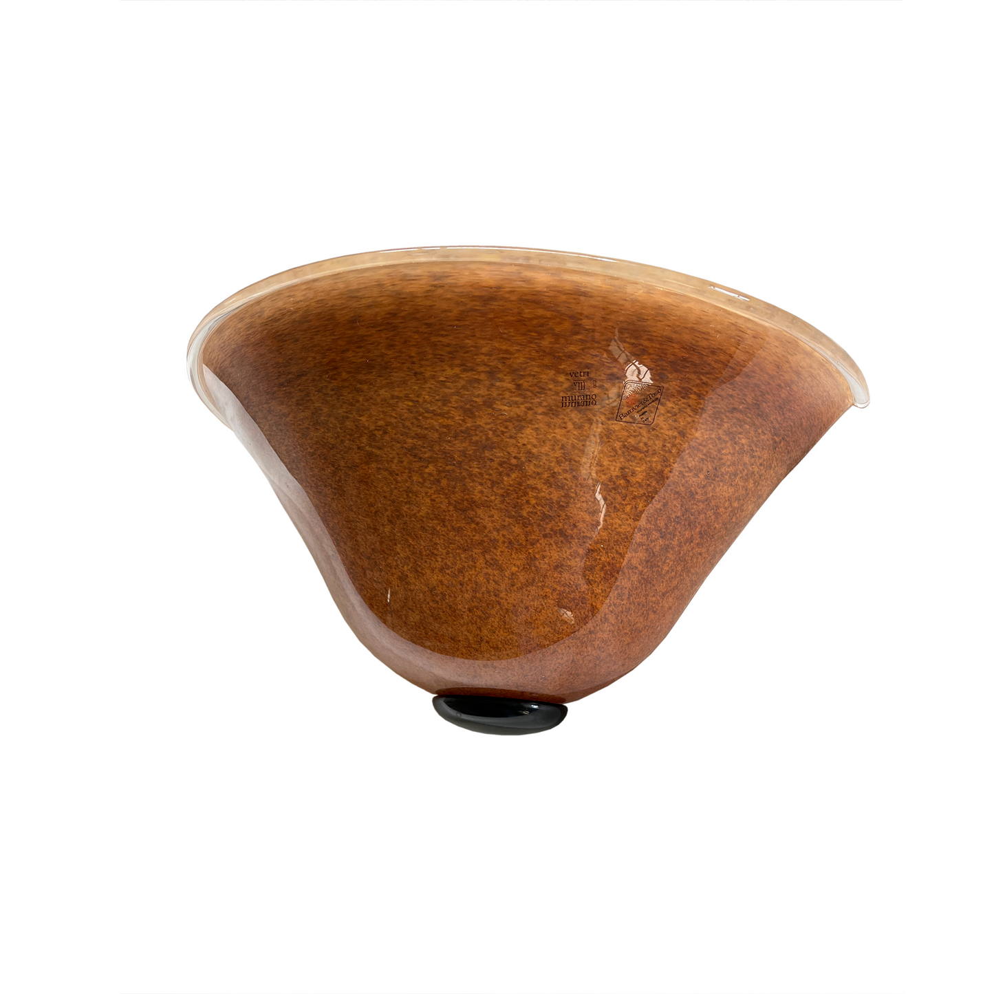 Large Light Brown Speckled Barovier Toso Murano Glass Wall Light