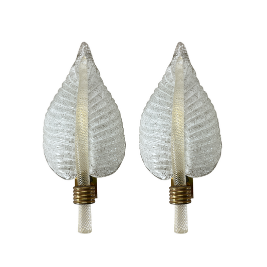 Pair of Leaf Barovier Toso Wall Lights