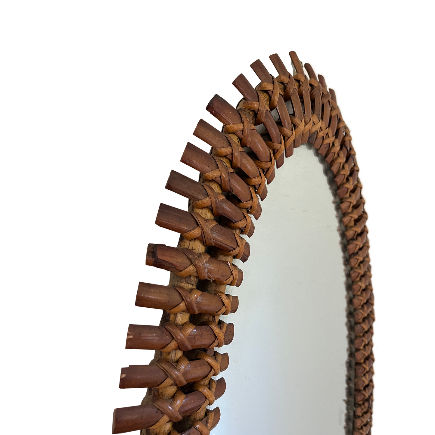 Large Bamboo Flat Sticks Mirror by Olaf Von Bohr for Bonacina