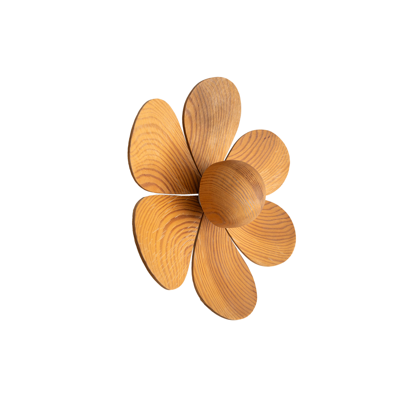 Vintage Swedish Flower Wall Light in Pine