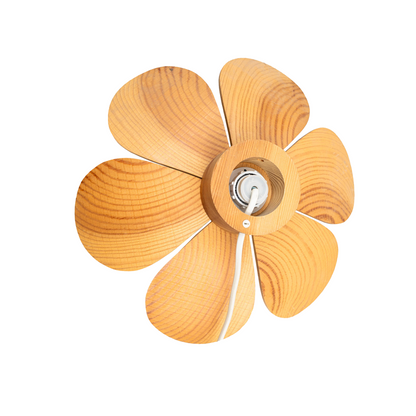 Vintage Swedish Flower Wall Light in Pine