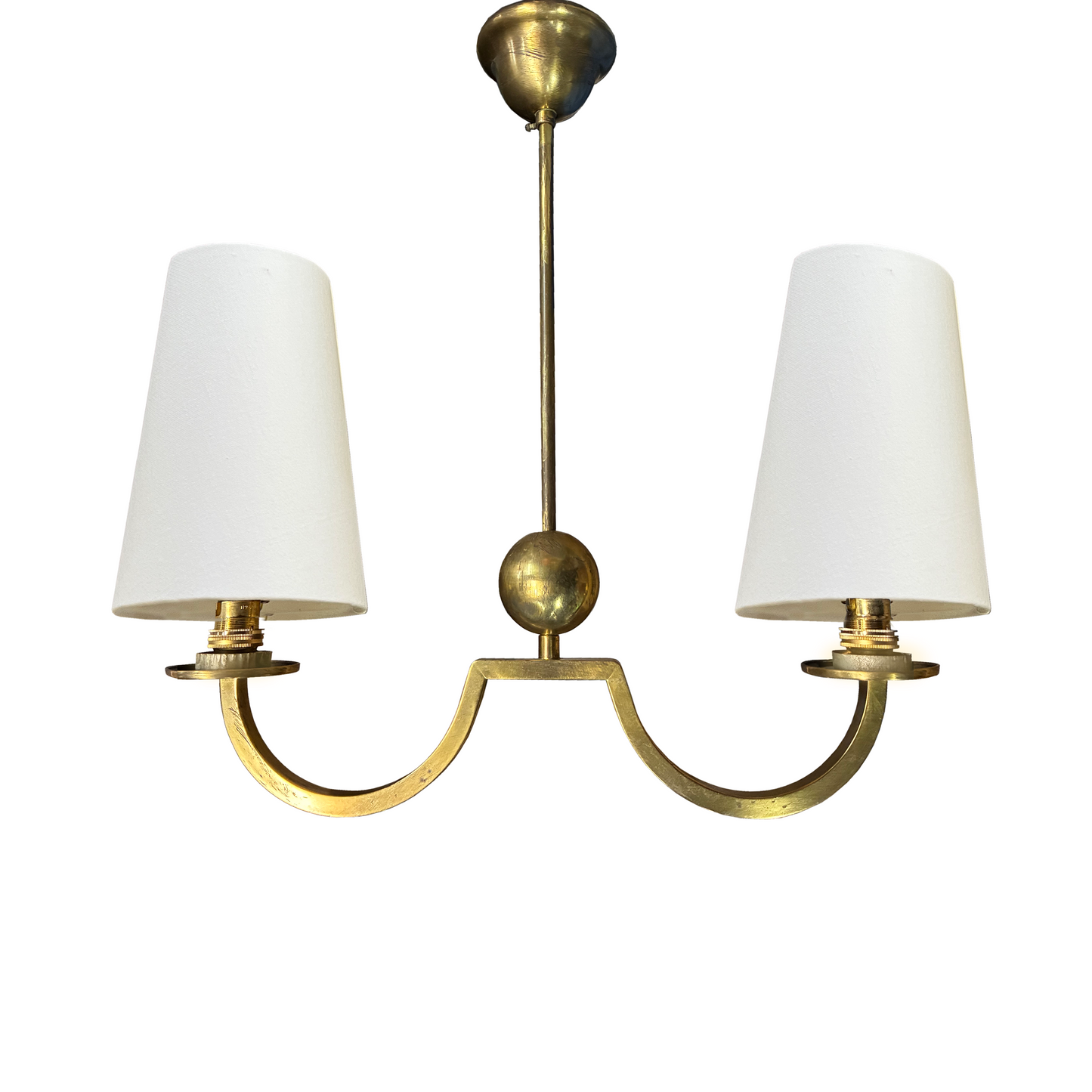 Twin Arm Brass Ball Pendant Light - 2 Available