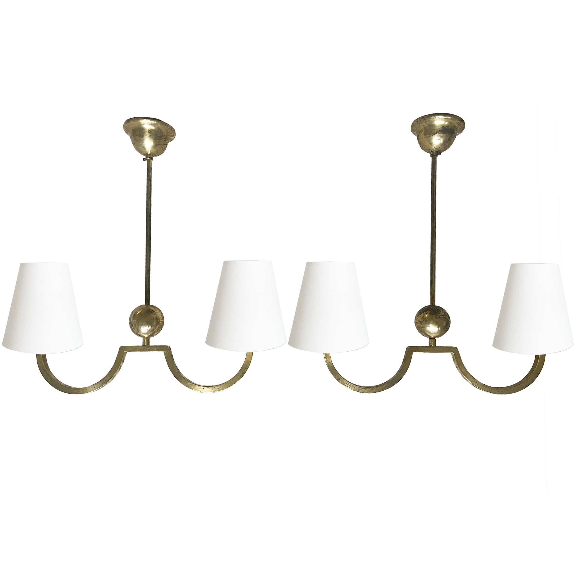 Twin Arm Brass Ball Pendant Light - 2 Available - detail view