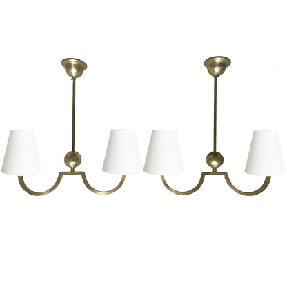 Twin Arm Brass Ball Pendant Light - 2 Available - detail view