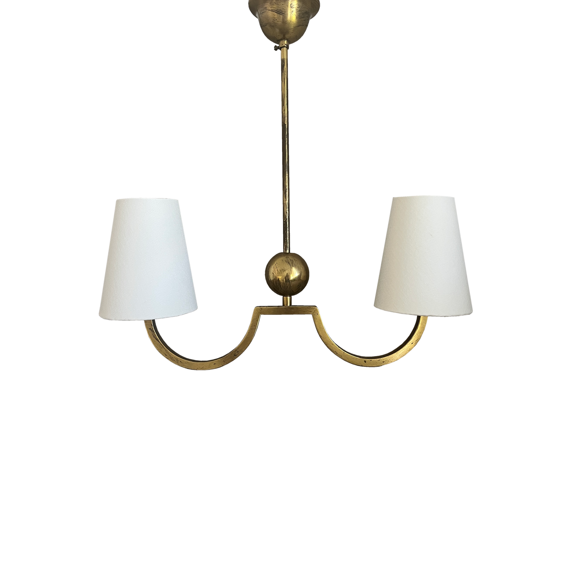 Twin Arm Brass Ball Pendant Light - 2 Available