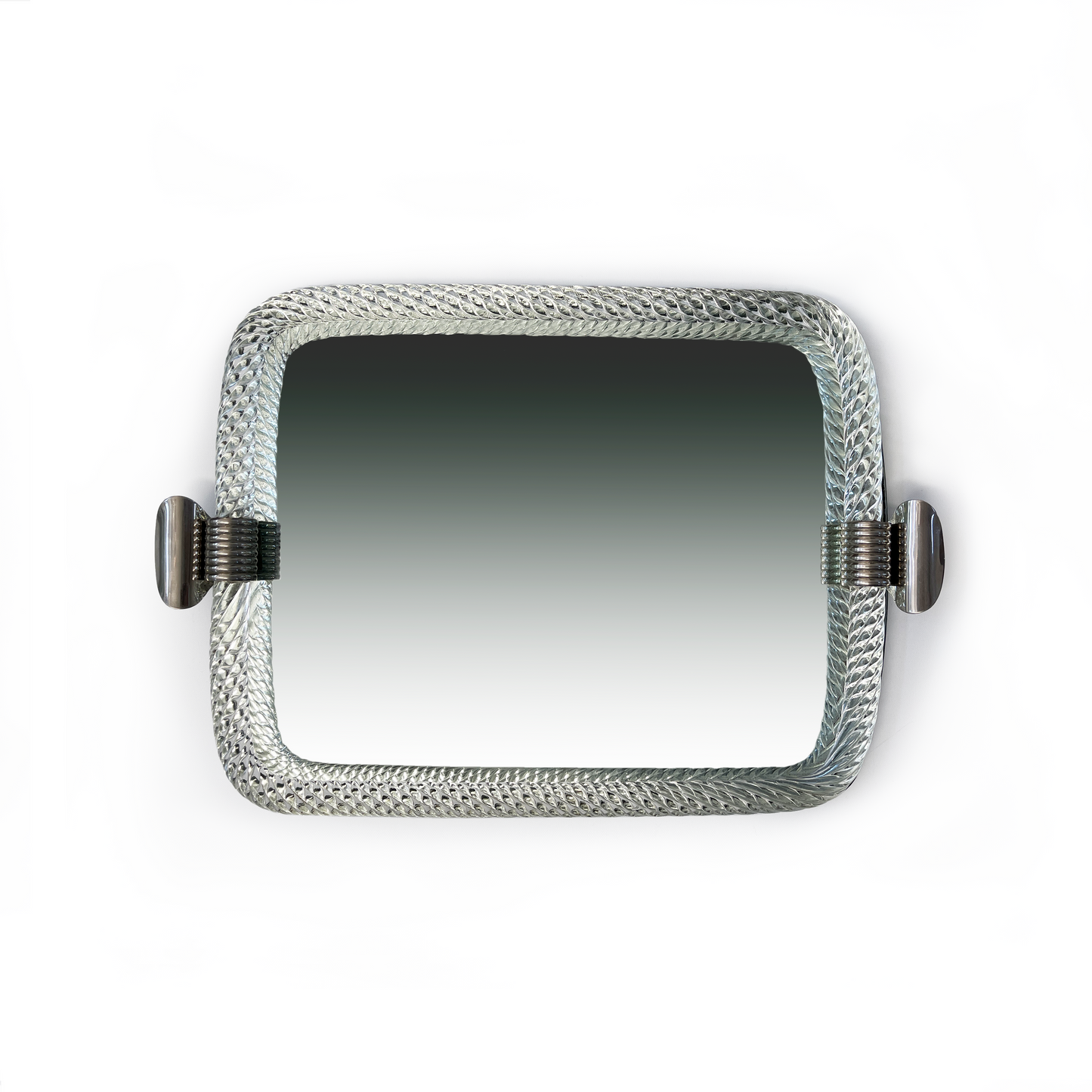 Rectangular Twisted Venini Glass Vanity Tray