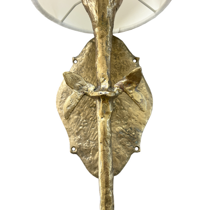 Large Stem Wall Light in Cast Bronze