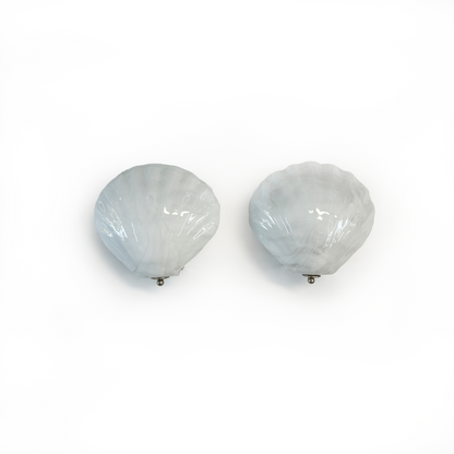 Pair of Small White Shell Wall Lights by La Murrina