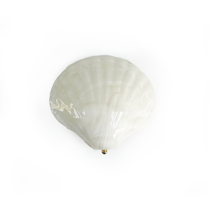 Pair of Vintage White Murano Shell Wall Lights by La Murrina - 2 Pairs Available - detail view